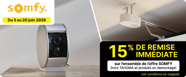 remise 15% sur une sélection somfy