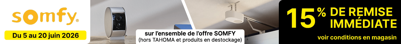remise 15% sur une sélection somfy