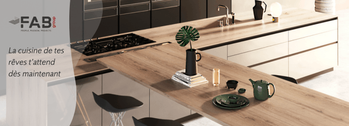 Plan de travail d&eacute;cor quartz 2000 x 640 x 38 mm FAB