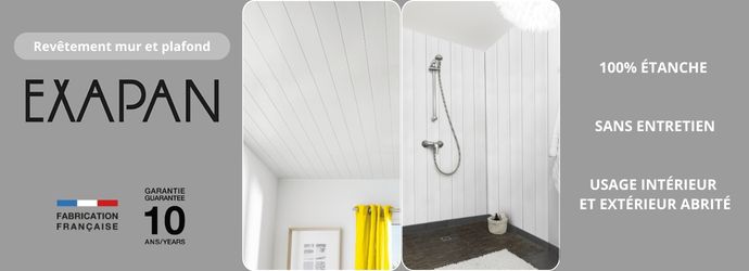 Lambris PVC blanc mat - 8 x 375 x 2600 mm - GROSFILLEX