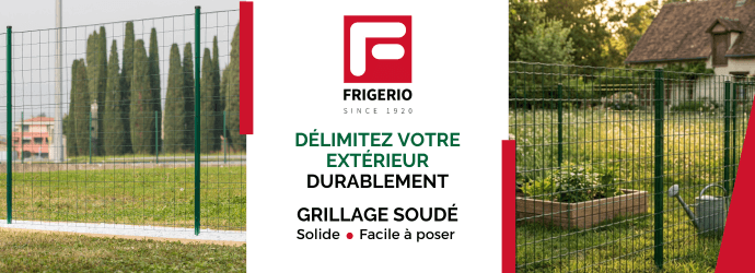 Grillage soudé acier galvanisé vert maille 10 x 10 cm FRIGERIO
