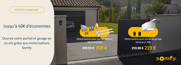 Motorisation de portail et porte de garage marque SOMFY en PROMO