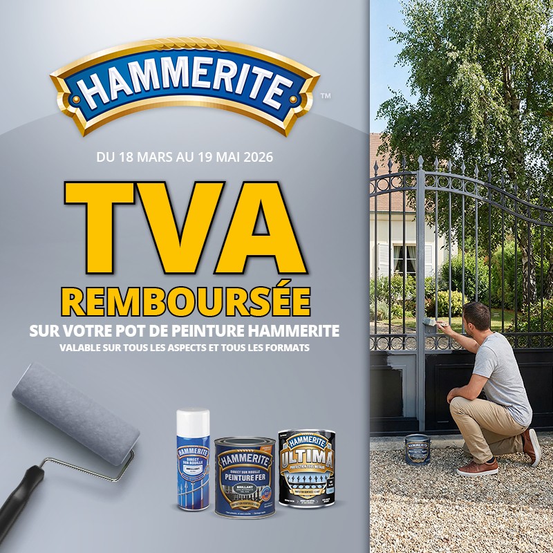 TVA rembours&eacute;e sur votre pot de peinture Hammerite &eacute;ligible