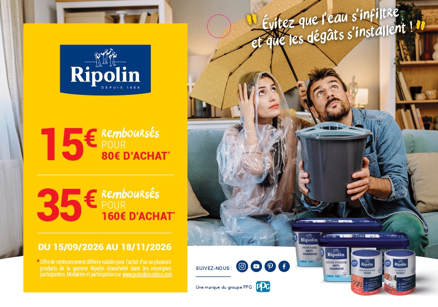 Offre de remboursement Ripolin étanchéité