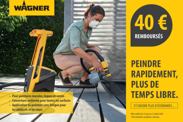 40&euro; rembours&eacute;s pour l&rsquo;achat d&rsquo;un pistolet &agrave; peinture Wagner &eacute;ligible