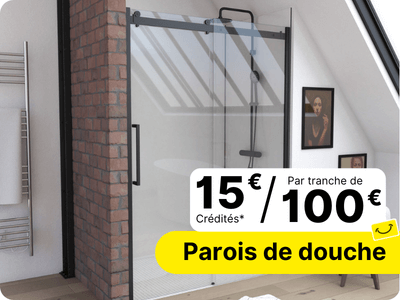 opération 30 ans février 2026 - offre 15€/100€ sur les parois de douche