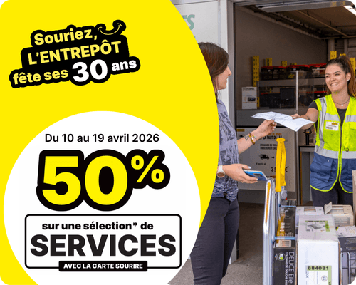 -50% sur une sélection de services - offre anniversaire 30 ans