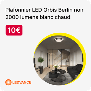 Plafonnier LED Orbis Berlin noir 2000 lumens blanc chaud - LEDVANCE
