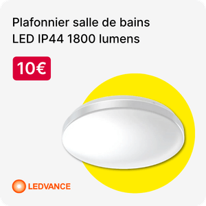 Plafonnier salle de bains LED détecteur de mouvements blanc IP44 1800 lumens lumière du jour - LEDVANCE