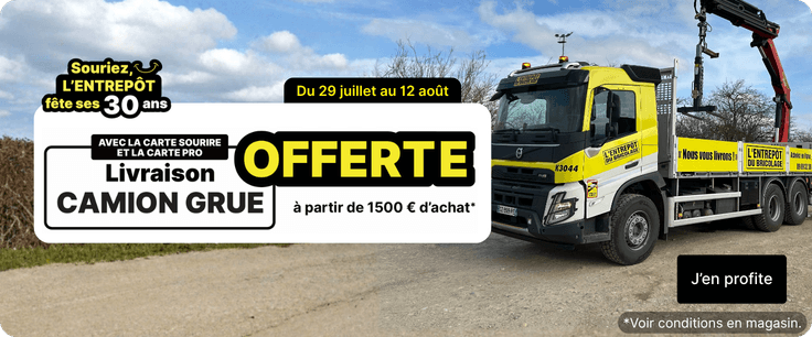 Livraison camion grue offerte