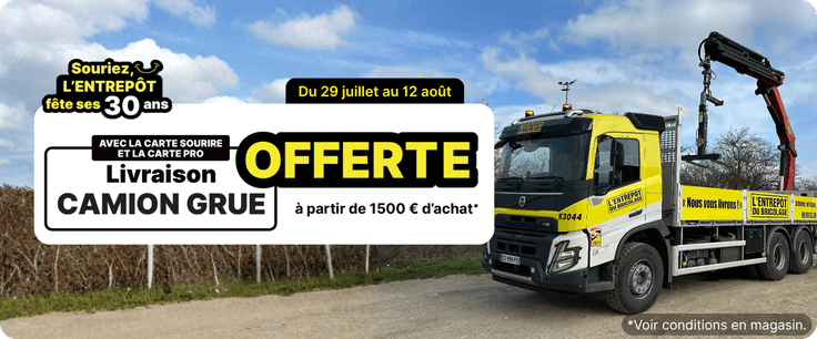 Livraison camion grue offerte
