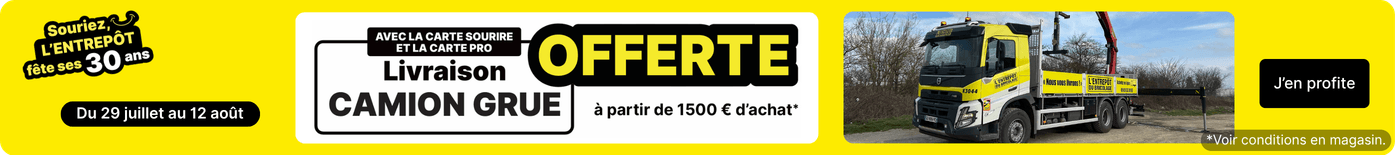 Livraison camion grue offerte
