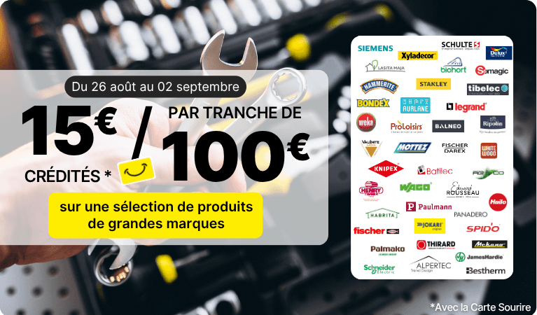 15 euros crédités tous les 100 euros d'achat sur une sélection de grande marques - opération marques été 2026