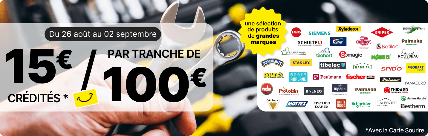 15 euros cr&eacute;dit&eacute;s tous les 100 euros d'achat sur une s&eacute;lection de grande marques - op&eacute;ration marques &eacute;t&eacute; 2026