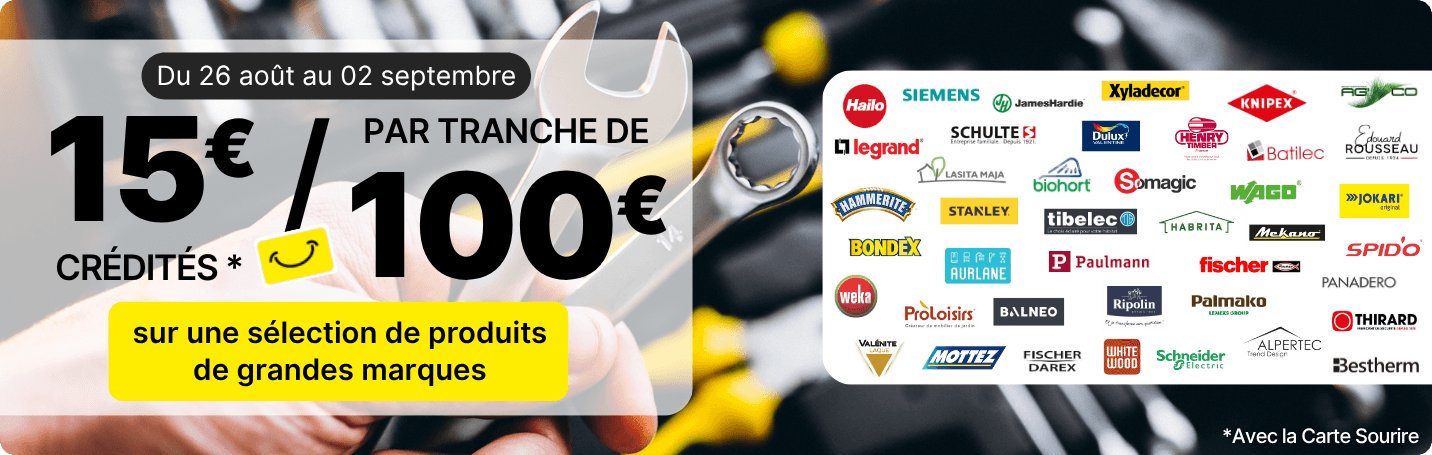 15 euros crédités tous les 100 euros d'achat sur une sélection de grande marques - opération marques été 2026