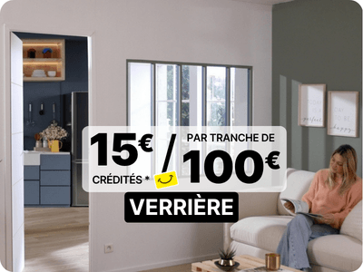 15 euros cr&eacute;dit&eacute;s tous les 100 euros d'achat sur une s&eacute;lection de grande marques de verri&egrave;re