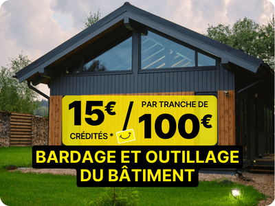 15 euros crédités tous les 100 euros d'achat sur une sélection de grande marques de matériaux