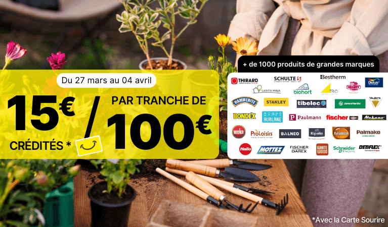 op&eacute;ration marques mars avril 2026 - 15&euro;/100&euro; 