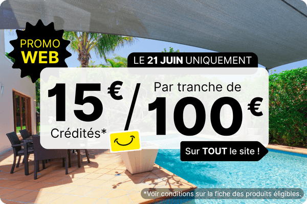 offre week-end du 21 juin 15€ / 100€ sur tout le site