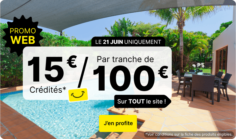 Opération 15€ / 100 € : offre sur tout le site le dimanche 21 juin 2026