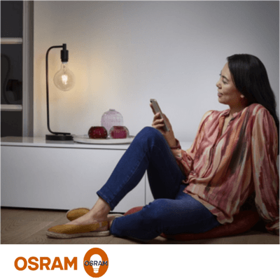 Présentation de la marque de luminaire OSRAM : éclairage intérieur, éclairage extérieur, éclairage connecté, éclairage fonctionnel, ampoule connectée