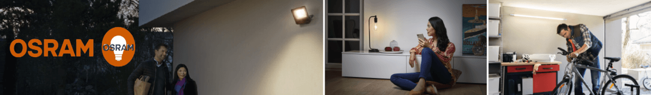 Présentation de la marque de luminaire OSRAM : éclairage intérieur, éclairage extérieur, éclairage connecté, éclairage fonctionnel, ampoule connectée