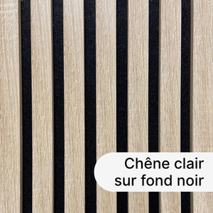 Panneau décoratif Decowall chêne clair sur fond noir - Lot de 2 - 17 x 300 x 2600 mm - AJ TIMBER
