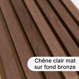 Panneau décoratif MDF 3D Latt Luxx castle oak sur fond bronze - Lot de 2 - 20 x 287 x 2500 mm - AJ TIMBER