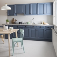 Photo de cuisine bleue