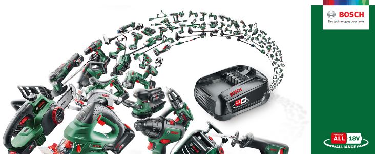 Une seule et même batterie pour plus de 20 outils POWER FOR ALL BOSCH