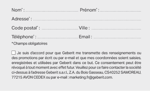 bulletin de participation offre de remboursement Geberit