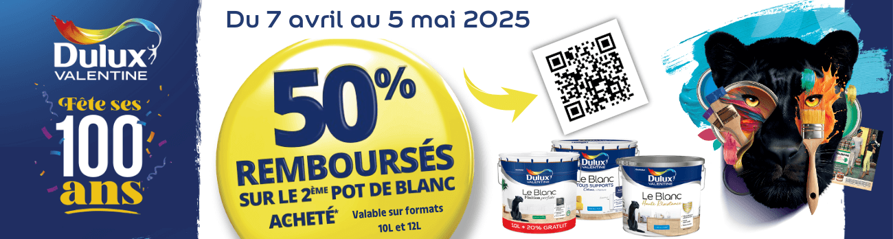 offre remboursement akzo nobel dulux valentine 50% rembours&eacute;s sur votre 2&egrave;me pot de peinture blanche