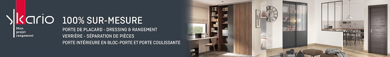 Présentation des produits de la marque Ykario : verrières et portes de placard coulissantes