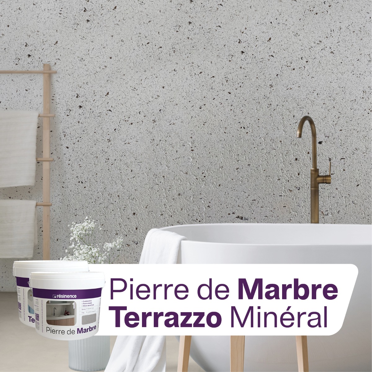 Gamme Pierre de marbre et Terrazzo minéral RESINENCE