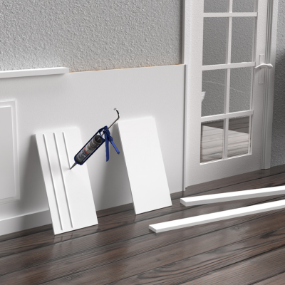 Gamme de fixation et d’étanchéité Bostik : pour le collage de tuiles, moulures, crédences, plinthes ou d’autres applications spécifiques.