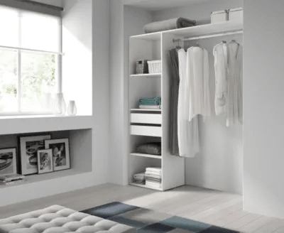 Kit d'aménagement de placards blanc et 2 tiroirs