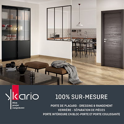 Présentation des produits de la marque Ykario : verrières et portes de placard coulissantes