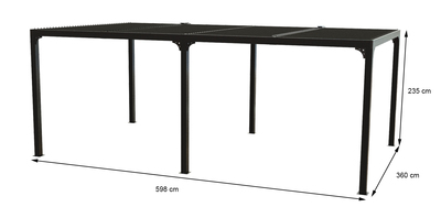 Pergola bioclimatique aluminium 3,6 x 5,98 m 21.52 m² FORESTA