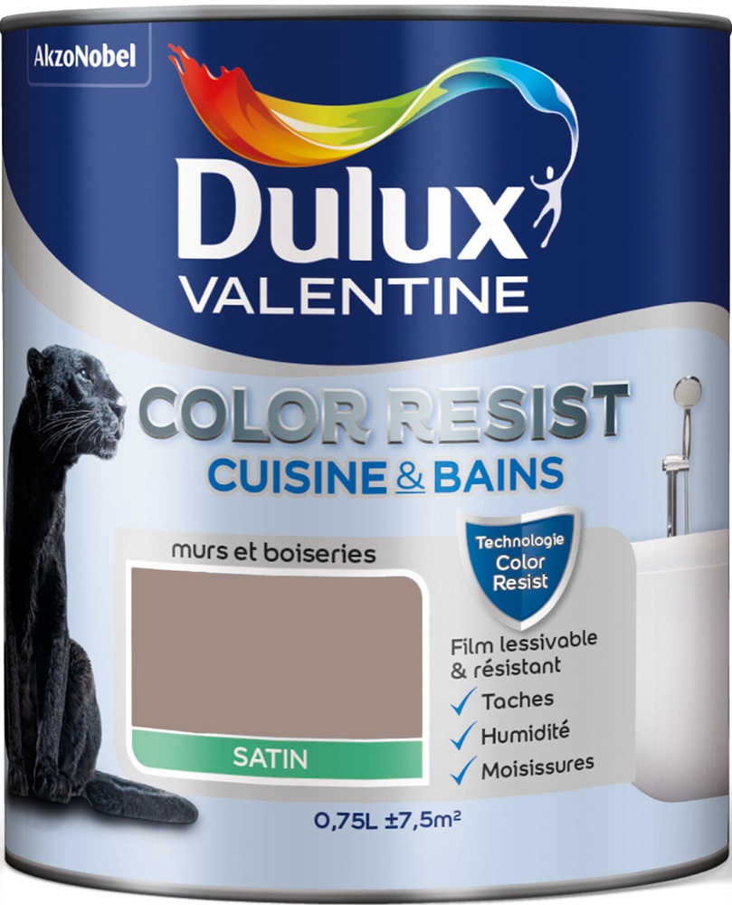 Peinture Color Resist Cuisine Et Bain Satin Taupe 0 75 L Dulux 1076551 Sol Et Mur Interieur L Entrepot Du Bricolage