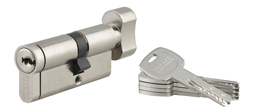 Cylindre Haute Sûreté Thirard 74mm Avec Bouton - 5 Clés Brevetées