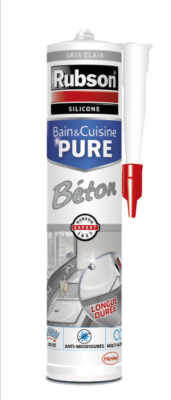 Mastic Silicone Bain & Cuisine Pure gris béton 280 ml RUBSON, 747970, Peinture et droguerie