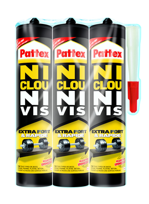 Colle Ni Clou Ni Vis extra fort et rapide par 3 PATTEX, 1223657, Peinture  et droguerie