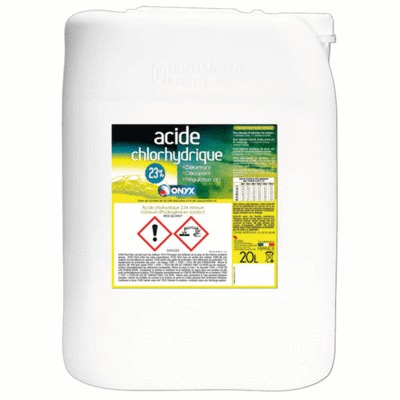 Acide chlorhydrique 23% 20 litres ONYX, 539256, Peinture et droguerie