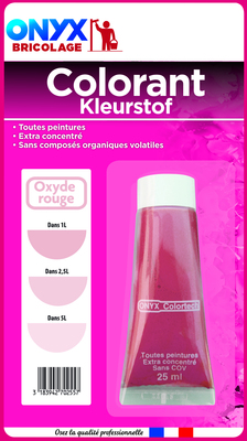 Colorant universel pour peinture oxyde rouge 25 ml ONYX, 507275, Peinture  et droguerie