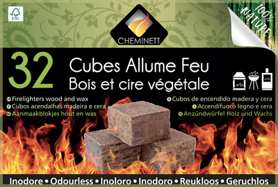 32 cubes allume feu barbecue cheminée Allume feu cube poêle à charbon 