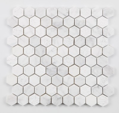 Lot de 4 Neuf Fait main Carrara marbre blanc hexagone COASTERS
