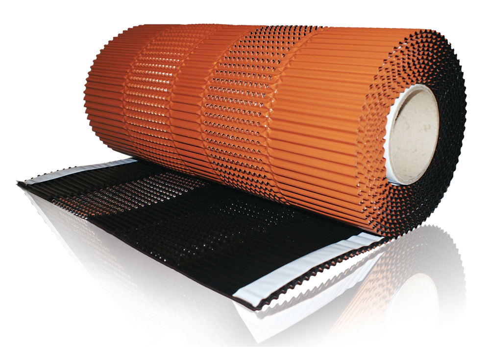Closoir de faîtage/arêtier souple ventilé aluminium Lahe-Roll - rouge - l. 37 cm - rouleau de 10