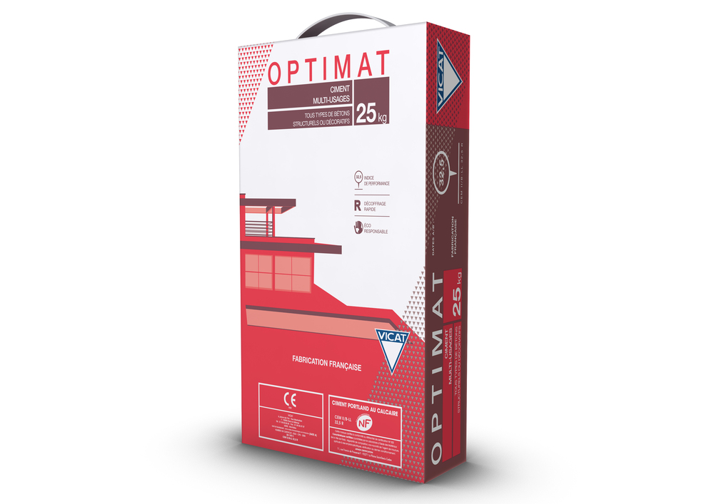Ciment gris NF 32.5 standard 25 kg Optimat VICAT 552343 Materiaux et Gros oeuvre L Entrepot du Bricolage