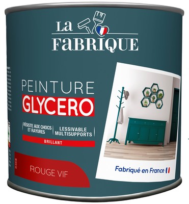Peinture glycero Rouge Vif brillant 500 ml - LA FABRIQUE