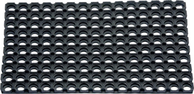 Tapis caillebotis en caoutchouc noir 100 x 150 cm M68